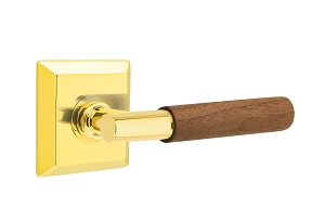 Emtek Select T Bar Dark Walnut Lever Quincy Rosette